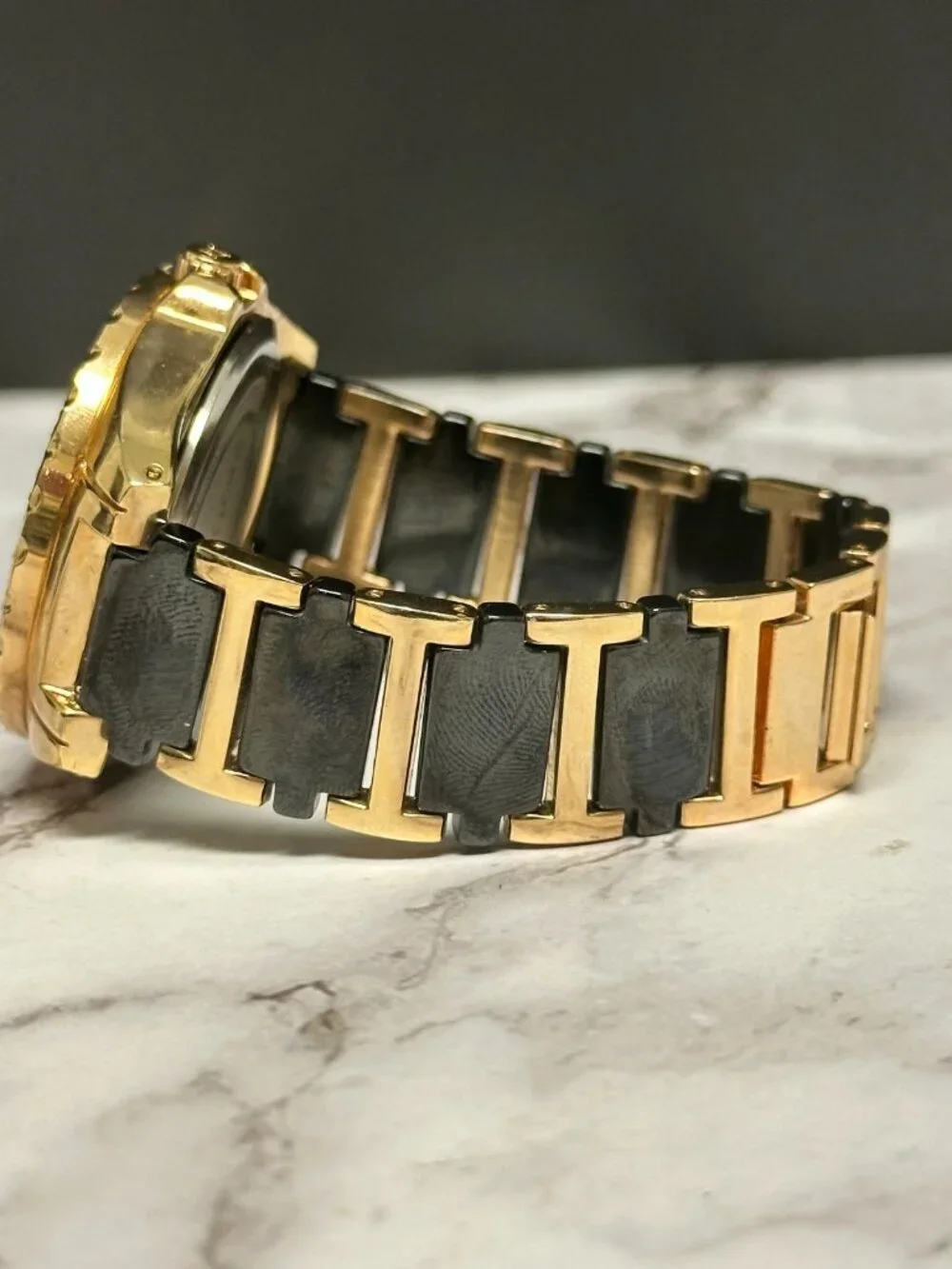 Akribos XXIV Watch Women Rose Gold Tone Black AK514RG New Battery 6.75